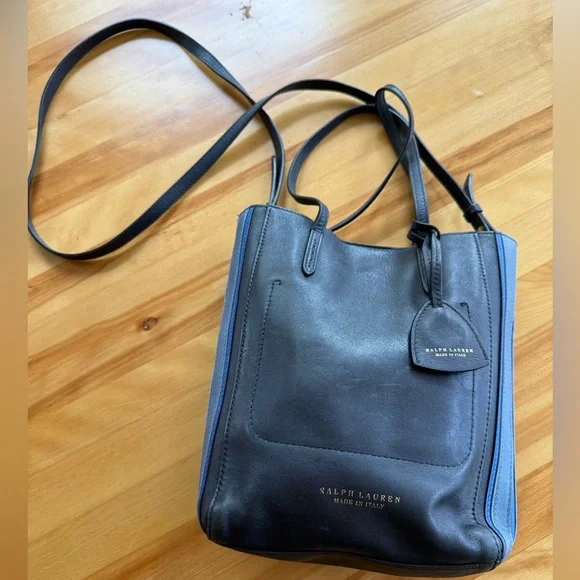 Ralph Lauren Purple Label Mini Modern Tote in Navy calfskin leather - Picture 1 of 13